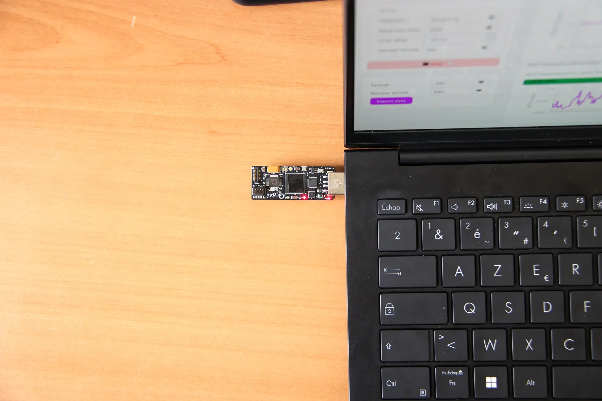 VERA-Q USB quantum entropy kit on a desk