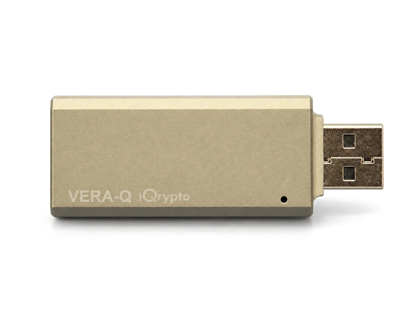The VERA-Q USB quantum entropy kit, with its aluminium housing and USB-A connector