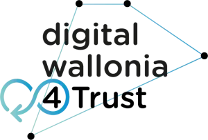 Logo of Digital Wallonia 4 Trust with geometric node lines and infinity-loop icon